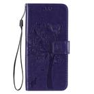 For Oppo Reno3 Pro 5G / Find X2 Neo Tree & Cat Embossed Pattern Horizontal Flip Leather Case with Holder & Card Slots & Wallet & Lanyard(Purple) - 2