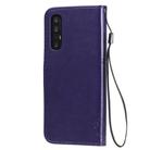 For Oppo Reno3 Pro 5G / Find X2 Neo Tree & Cat Embossed Pattern Horizontal Flip Leather Case with Holder & Card Slots & Wallet & Lanyard(Purple) - 3