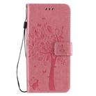 For Oppo Reno3 Pro 5G / Find X2 Neo Tree & Cat Embossed Pattern Horizontal Flip Leather Case with Holder & Card Slots & Wallet & Lanyard(Pink) - 2