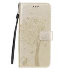 For Oppo Reno3 Pro 5G / Find X2 Neo Tree & Cat Embossed Pattern Horizontal Flip Leather Case with Holder & Card Slots & Wallet & Lanyard(Gold) - 2