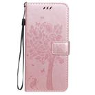For Oppo Reno4 5G Tree & Cat Embossed Pattern Horizontal Flip Leather Case with Holder & Card Slots & Wallet & Lanyard(Rose Gold) - 2