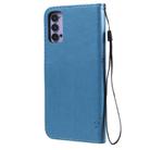 For Oppo Reno4 5G Tree & Cat Embossed Pattern Horizontal Flip Leather Case with Holder & Card Slots & Wallet & Lanyard(Blue) - 3