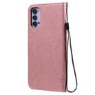 For Oppo Reno4 5G Tree & Cat Embossed Pattern Horizontal Flip Leather Case with Holder & Card Slots & Wallet & Lanyard(Pink) - 3