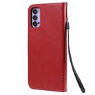 For Oppo Reno4 5G Tree & Cat Embossed Pattern Horizontal Flip Leather Case with Holder & Card Slots & Wallet & Lanyard(Red) - 3