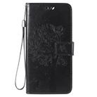 For Oppo Reno4 5G Tree & Cat Embossed Pattern Horizontal Flip Leather Case with Holder & Card Slots & Wallet & Lanyard(Black) - 2