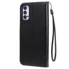 For Oppo Reno4 5G Tree & Cat Embossed Pattern Horizontal Flip Leather Case with Holder & Card Slots & Wallet & Lanyard(Black) - 3