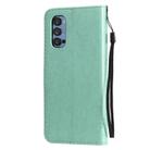 For Oppo Reno4 Pro 5G Tree & Cat Embossed Pattern Horizontal Flip Leather Case with Holder & Card Slots & Wallet & Lanyard(Green) - 3