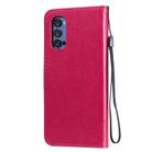 For Oppo Reno4 Pro 5G Tree & Cat Embossed Pattern Horizontal Flip Leather Case with Holder & Card Slots & Wallet & Lanyard(Rose Red) - 3