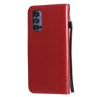 For Oppo Reno4 Pro 5G Tree & Cat Embossed Pattern Horizontal Flip Leather Case with Holder & Card Slots & Wallet & Lanyard(Red) - 3