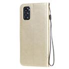 For Oppo Reno4 Pro 5G Tree & Cat Embossed Pattern Horizontal Flip Leather Case with Holder & Card Slots & Wallet & Lanyard(Gold) - 3