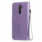 For Xiaomi Redmi 9 Tree & Cat Embossed Pattern Horizontal Flip Leather Case with Holder & Card Slots & Wallet & Lanyard(Light Purple) - 3