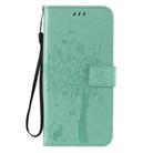 For Xiaomi Redmi 9 Tree & Cat Embossed Pattern Horizontal Flip Leather Case with Holder & Card Slots & Wallet & Lanyard(Green) - 2