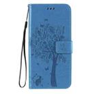 For Xiaomi Redmi 9 Tree & Cat Embossed Pattern Horizontal Flip Leather Case with Holder & Card Slots & Wallet & Lanyard(Blue) - 2