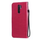 For Xiaomi Redmi 9 Tree & Cat Embossed Pattern Horizontal Flip Leather Case with Holder & Card Slots & Wallet & Lanyard(Rose Red) - 3