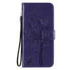 For Xiaomi Redmi 9 Tree & Cat Embossed Pattern Horizontal Flip Leather Case with Holder & Card Slots & Wallet & Lanyard(Purple) - 2