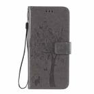 For Xiaomi Redmi 9 Tree & Cat Embossed Pattern Horizontal Flip Leather Case with Holder & Card Slots & Wallet & Lanyard(Grey) - 2