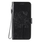 For Xiaomi Redmi 9 Tree & Cat Embossed Pattern Horizontal Flip Leather Case with Holder & Card Slots & Wallet & Lanyard(Black) - 2