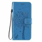 For Xiaomi Redmi 10X 5G / 10X Pro 5G Tree & Cat Embossed Pattern Horizontal Flip Leather Case with Holder & Card Slots & Wallet & Lanyard(Blue) - 2