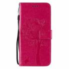 For Xiaomi Redmi 10X 5G / 10X Pro 5G Tree & Cat Embossed Pattern Horizontal Flip Leather Case with Holder & Card Slots & Wallet & Lanyard(Rose Red) - 2