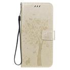 For Xiaomi Redmi 10X 5G / 10X Pro 5G Tree & Cat Embossed Pattern Horizontal Flip Leather Case with Holder & Card Slots & Wallet & Lanyard(Gold) - 2