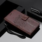 For Xiaomi Mi 10 Lite / Mi 10 Lite 5G Tree & Cat Embossed Pattern Horizontal Flip Leather Case with Holder & Card Slots & Wallet & Lanyard(Coffee) - 1
