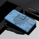 For Xiaomi Mi 10 Lite / Mi 10 Lite 5G Tree & Cat Embossed Pattern Horizontal Flip Leather Case with Holder & Card Slots & Wallet & Lanyard(Blue) - 1