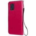 For Xiaomi Mi 10 Lite / Mi 10 Lite 5G Tree & Cat Embossed Pattern Horizontal Flip Leather Case with Holder & Card Slots & Wallet & Lanyard(Rose Red) - 3