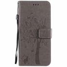 For Xiaomi Mi 10 Lite / Mi 10 Lite 5G Tree & Cat Embossed Pattern Horizontal Flip Leather Case with Holder & Card Slots & Wallet & Lanyard(Grey) - 2