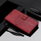 For Xiaomi Mi 10 Lite / Mi 10 Lite 5G Tree & Cat Embossed Pattern Horizontal Flip Leather Case with Holder & Card Slots & Wallet & Lanyard(Red) - 1