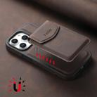 For iPhone 16 Plus Denior D19 Skin Feel MagSafe Detachable Card Slot Phone Case(Brown) - 3