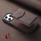 For iPhone 15 Pro Max Denior D19 Skin Feel MagSafe Detachable Card Slot Phone Case(Brown) - 3