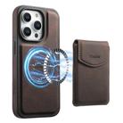 For iPhone 15 Pro Denior D19 Skin Feel MagSafe Detachable Card Slot Phone Case(Brown) - 1