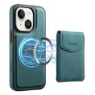 For iPhone 15 Plus / 14 Plus Denior D19 Skin Feel MagSafe Detachable Card Slot Phone Case(Blue) - 1