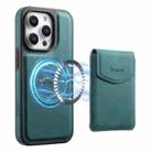 For iPhone 12 Pro Max Denior D19 Skin Feel MagSafe Detachable Card Slot Phone Case(Blue) - 1