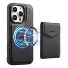 For iPhone 12 Pro Max Denior D19 Skin Feel MagSafe Detachable Card Slot Phone Case(Black) - 1