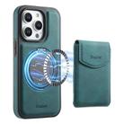 For iPhone 16 Pro Max Denior D20 Skin Feel MagSafe Holder Detachable Card Slot Phone Case(Blue) - 1