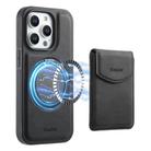 For iPhone 16 Pro Max Denior D20 Skin Feel MagSafe Holder Detachable Card Slot Phone Case(Black) - 1