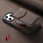 For iPhone 16 Plus Denior D20 Skin Feel MagSafe Holder Detachable Card Slot Phone Case(Brown) - 3