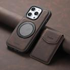 For iPhone 15 Pro Denior D20 Skin Feel MagSafe Holder Detachable Card Slot Phone Case(Brown) - 2