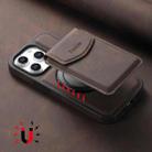 For iPhone 14 Pro Denior D20 Skin Feel MagSafe Holder Detachable Card Slot Phone Case(Brown) - 3