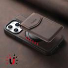 For iPhone 12 / 12 Pro Denior D20 Skin Feel MagSafe Holder Detachable Card Slot Phone Case(Brown) - 3