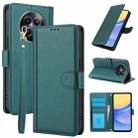 For Realme 12 5G / 12x 5G / C65 5G Skin Feel Pure Color Card Slots Leather Phone Case with Dual Lanyard(Green) - 1