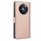 For Realme 12 5G / 12x 5G / C65 5G Skin Feel Pure Color Card Slots Leather Phone Case with Dual Lanyard(Rose Gold) - 3