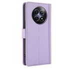 For Realme 12 5G / 12x 5G / C65 5G Skin Feel Pure Color Card Slots Leather Phone Case with Dual Lanyard(Purple) - 3