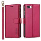 For iPhone 7 Plus / 8 Plus LC.IMEEKE L2 Series Detachable Magsafe PU Phone Case with Lanyard(Red) - 1