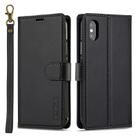 For iPhone X / XS LC.IMEEKE L2 Series Detachable Magsafe PU Phone Case with Lanyard(Black) - 1