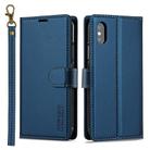 For iPhone X / XS LC.IMEEKE L2 Series Detachable Magsafe PU Phone Case with Lanyard(Blue) - 1