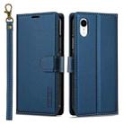 For iPhone XR LC.IMEEKE L2 Series Detachable Magsafe PU Phone Case with Lanyard(Blue) - 1