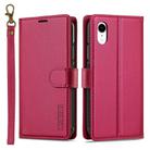 For iPhone XR LC.IMEEKE L2 Series Detachable Magsafe PU Phone Case with Lanyard(Red) - 1