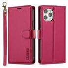 For iPhone 12 / 12 Pro LC.IMEEKE L2 Series Detachable Magsafe PU Phone Case with Lanyard(Red) - 1